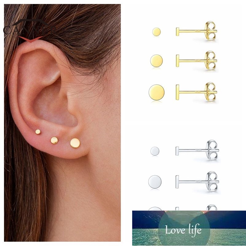 

CANNER 3 Pcs Real 925 Sterling Silver Small Cute Simple Stud Earrings For Women Piercing Earring Earings Jewelry Pendientes
