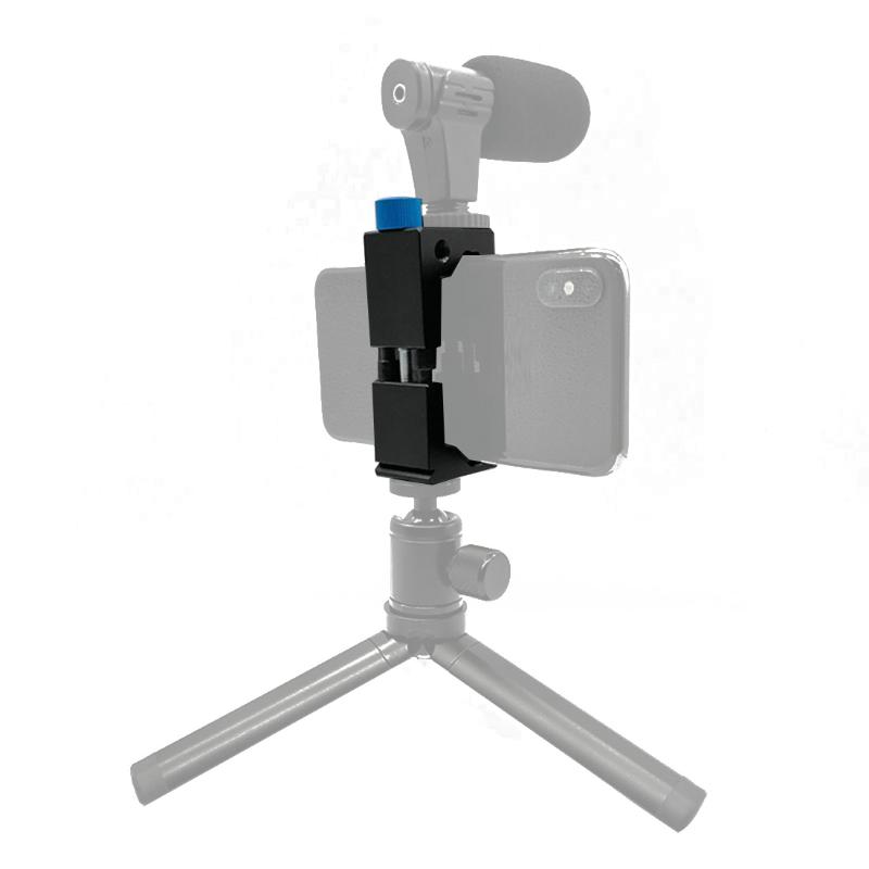 

Aluminum Alloy Mobile Phone Clamp Smartphone Fixing Clip Live Light Selfie Stick Holder Desktop Bracket Tripods