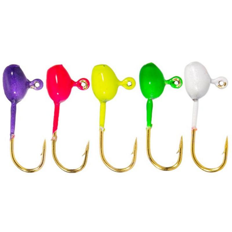 

Fishing Hooks 10pcs Ice Jig Head Hook Round Belly Lig Lure Hard Baits Soft Worm Tackle Accessories