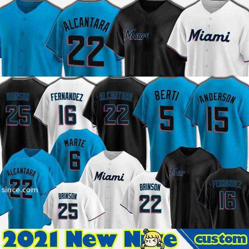 

Mens 15 Brian Anderson Jersey Jesus Aguilar Blank Miami Custom Marlins Jorge Alfaro Jon Berti Jose Fernandez Alcantara Baseball Jerseys, Black