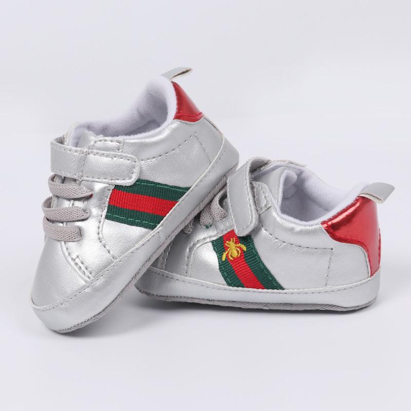 

Shell-toe Boys Prewalker White Boy Black Shoes Kids Toddler Lightweight Sneakers for 6-12 Months Babies 0203, Black;red