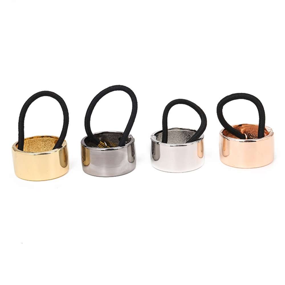 Horsetail fashion jewelry alloy button hair ring-image-695859335