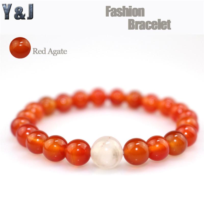 

Beaded, Strands Y&J Red Beads Women Fashion Bracelets Personality Original Natural Stone Bracelet Lucky Friendship For Gifts, Black