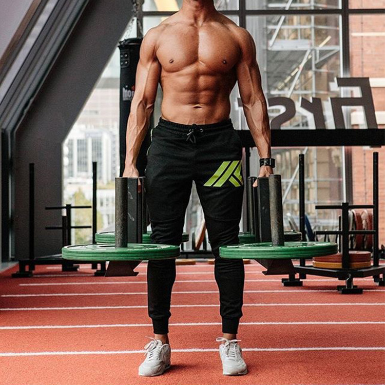 

pants trousers muscle brothers fitness autumn and winter sports men's jogging slim feet leisure, Black