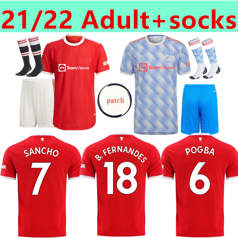 

Adult 21 22 SANCHO Manchester soccer jerseys UNITED BRUNO FERNANDES MARTIAL UTD POGBA RASHFORD football shirt man LINDELOF MAGUIRE JAMES, 21/22 home
