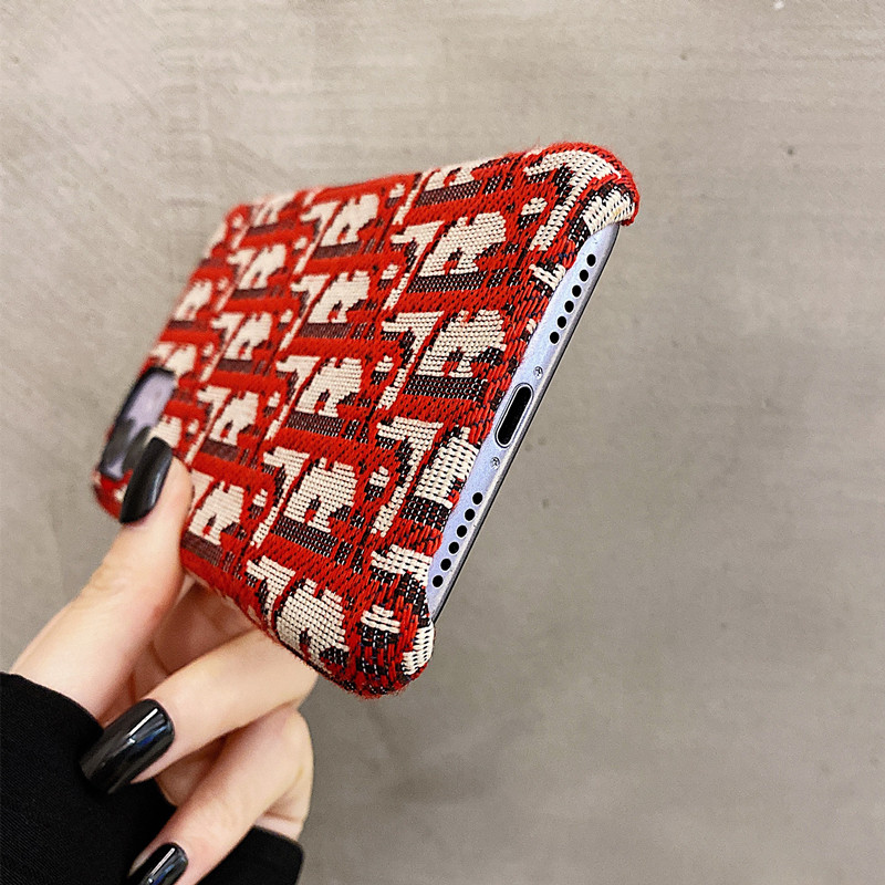 

Luxury designer embroidery striation phone cover case for iphone 12 pro 11 pro max for iphone x xr xs max 7 8plus Fashion Models Phone Back