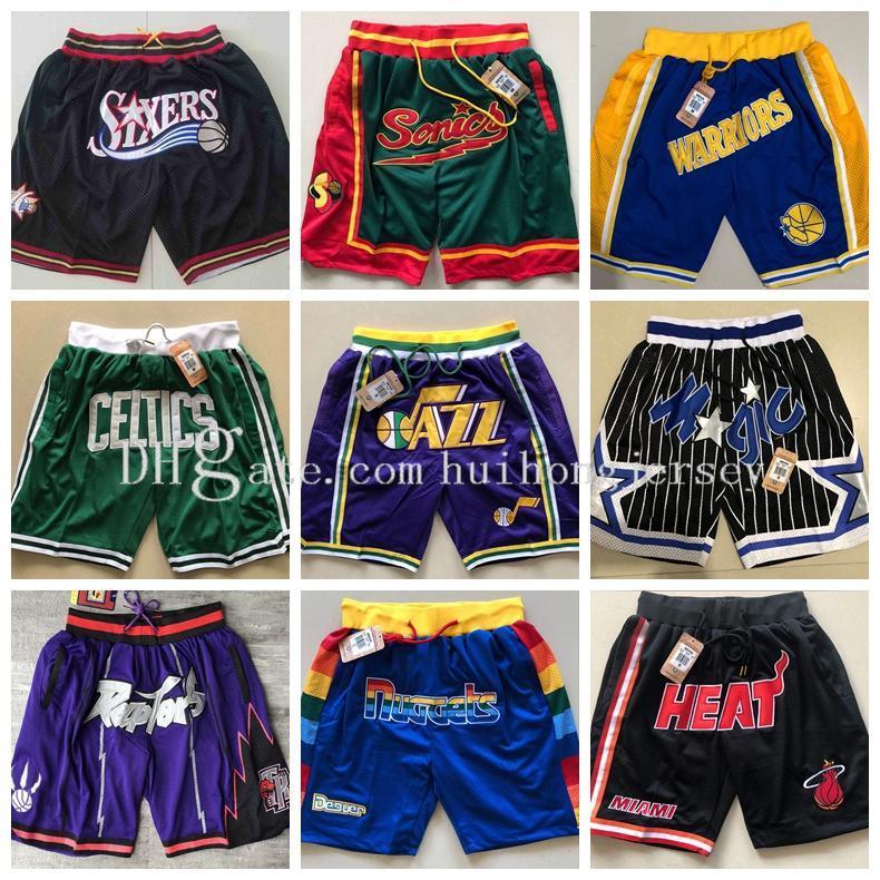 

All-Star James Rwtw Shorts Just Don Lebron Basketball short Hip Pop With Pocket Zipper Sweatpants Retro FOG Sports Mesh Ball Stitched Pants, Black;red