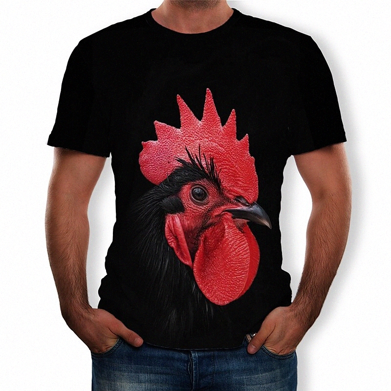 Men's Tee T shirt Shirt 3D Print Graphic Chicken Animal Round Neck Casual Daily Print Short Sleeve Tops Chic & Modern Funny Comfortable Big and