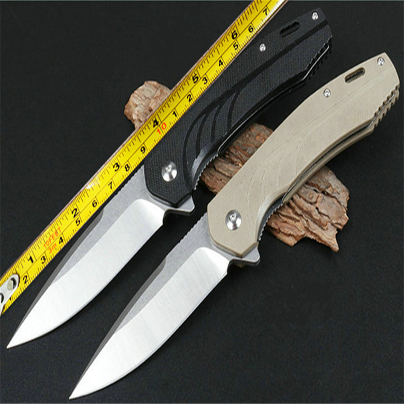 

JJ048 Quick Opening Bearing Cutter Two Colors 5cr13 Sharp Blade Black G10 Handle Tactical Survival Knives Hunting Camping Tool
