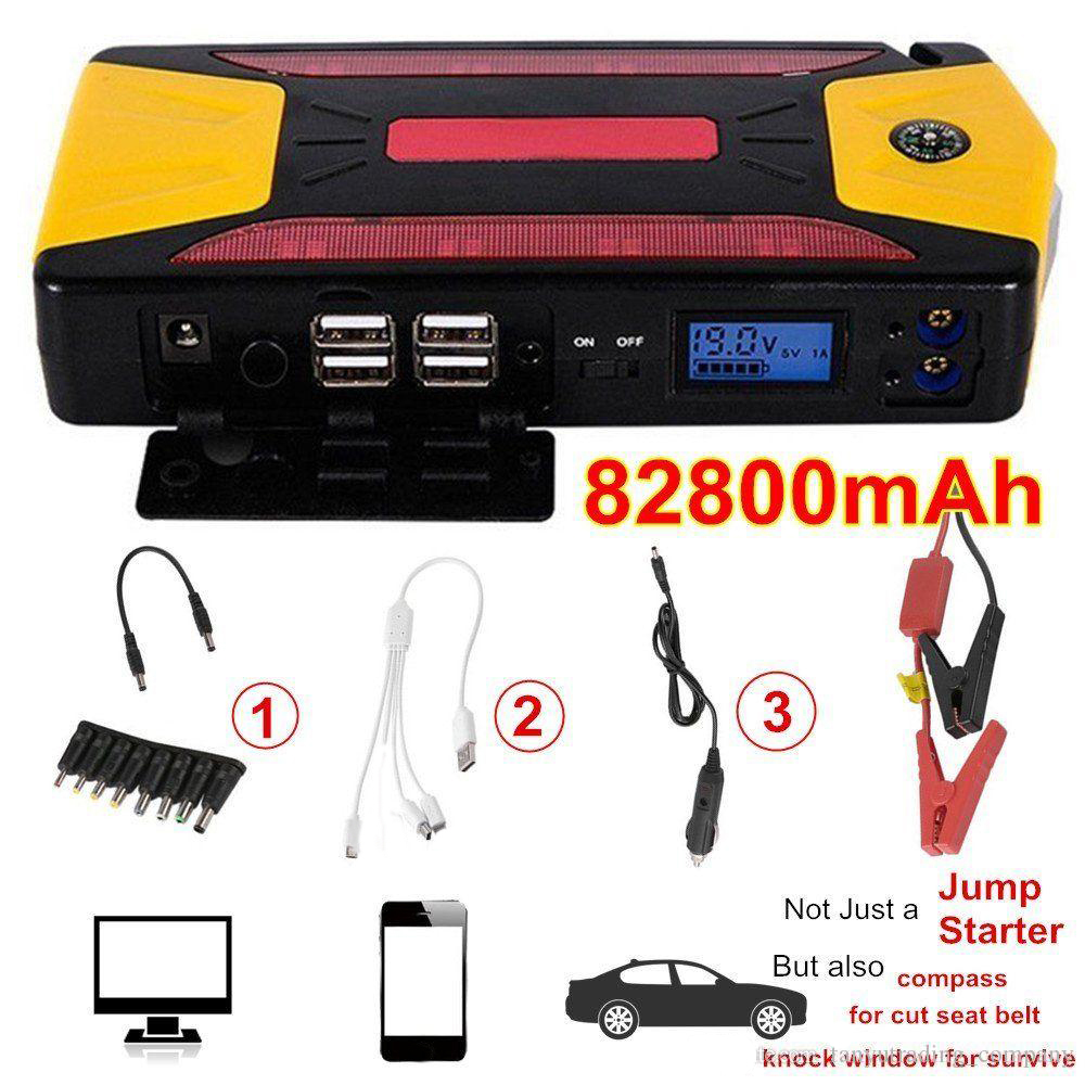 

Professional 82800mAh Pack Car Jump Starter Emergency Charger Booster Power Bank Battery Kit 600A