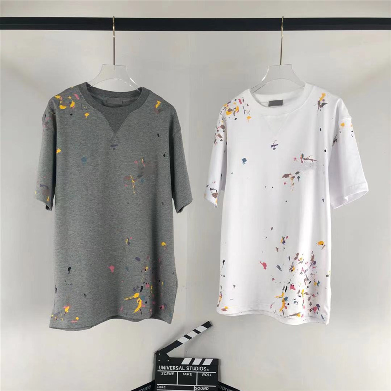 Famous designer men's and women's hair stylist short-sleeved T-shirt Tee painting printing round neck cotton comfortable summer wholesa