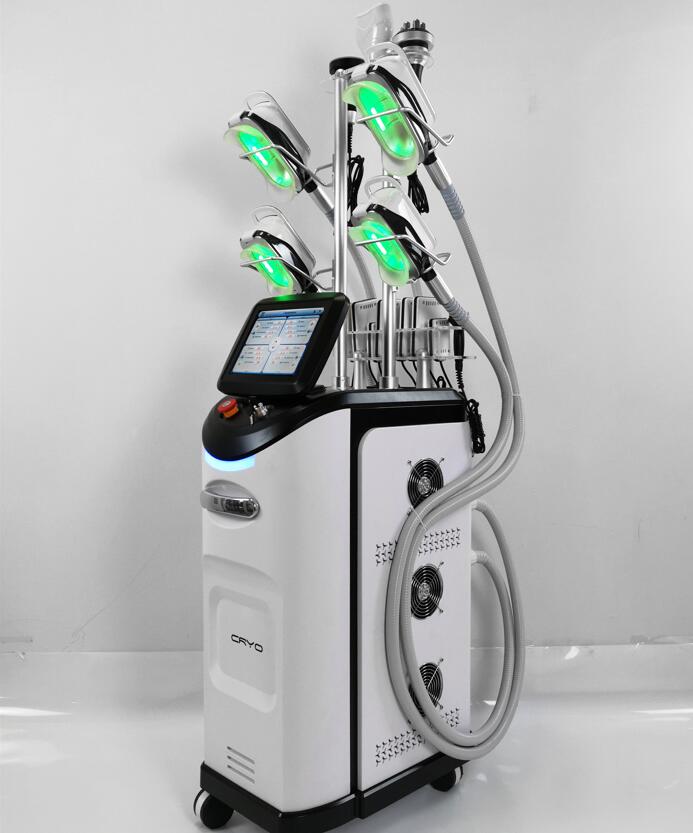 

CE approval weight loss slimming Cryo cryotherapy 4 handles working together Cryolipolysis+Cavitation+RF+lipolaser double chin removal with 5 handle Machine