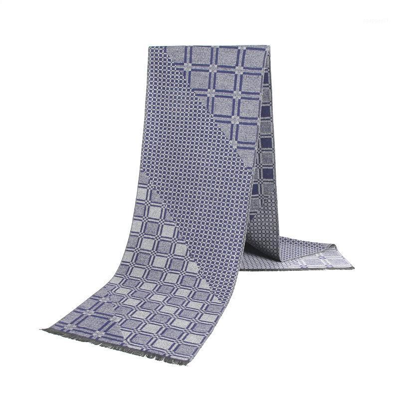 

Scarves Classical Men's Winter Stripe Scarf Windproof Warm Cotton Shawls Soft Casual Man Business Imitation Cashmere