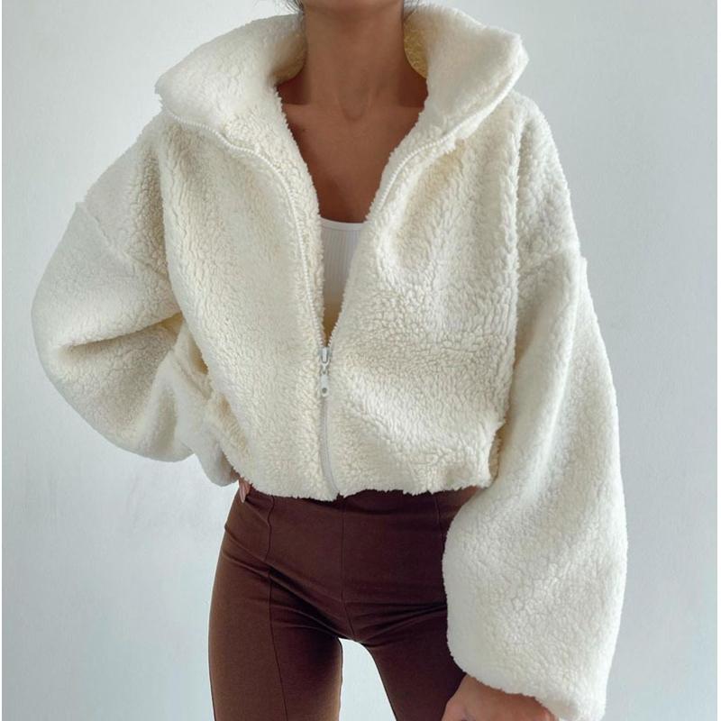 

Women's Jackets Wepbel Fur Long Sleeve Loose Keep Warm Coats Polar Fleece Casual Jacket Outwear Women Fashion Zipper, Black;brown