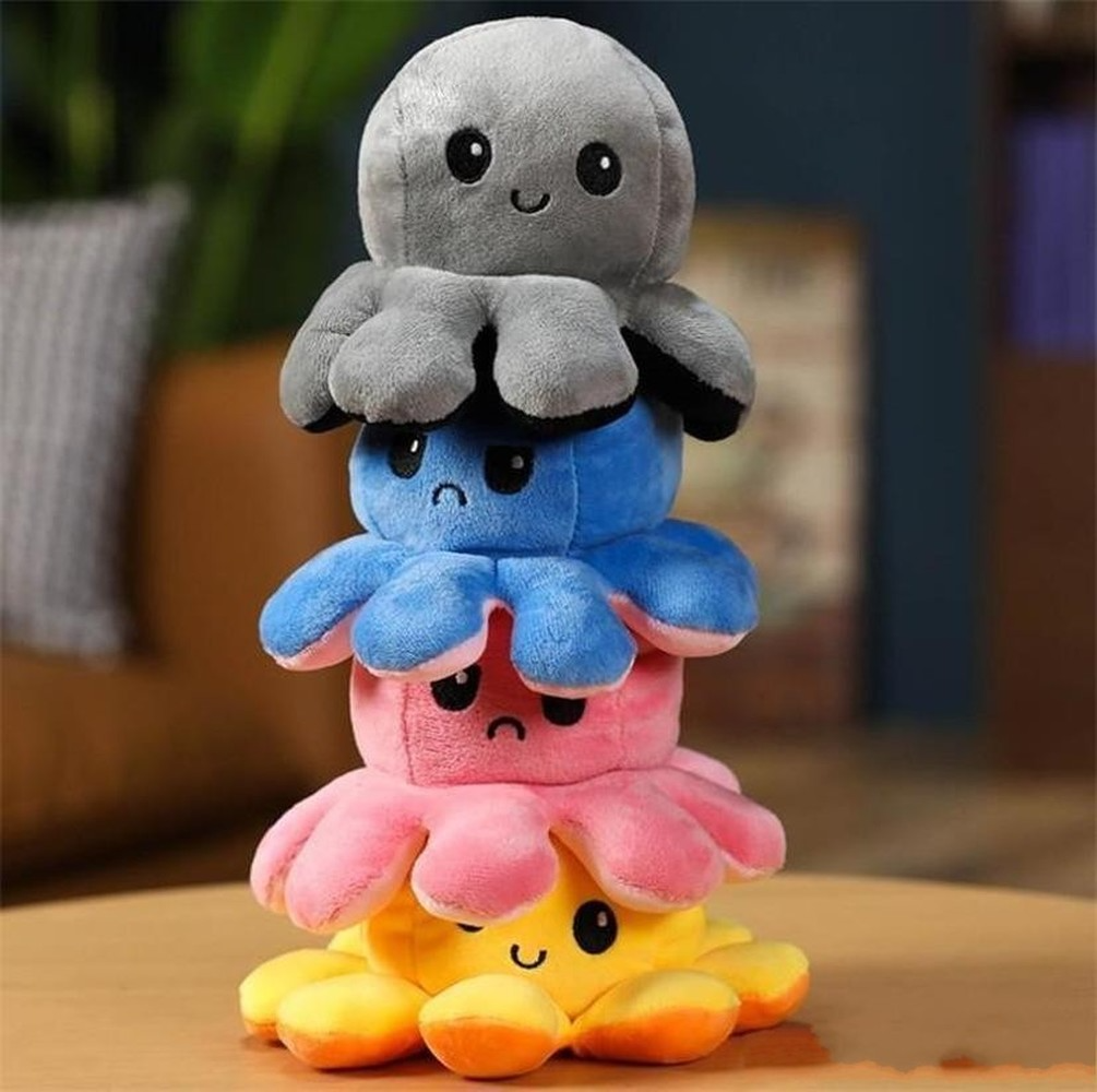

US stock 26 Styles Baby Kids Gift Doll Reversible Flip Octopus Stuffed Soft Double-sided Expression Plush Toy Wedding Festival Party Supplies