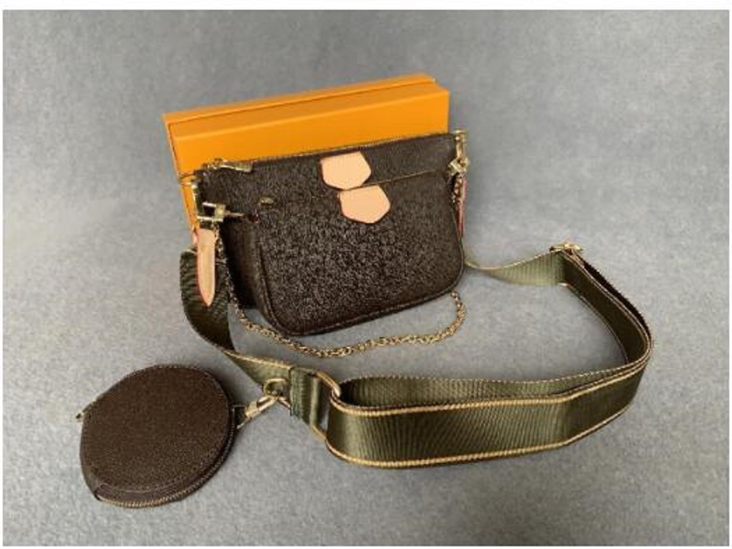 

2022 New Bags N Designer Bags leather old flower 3-piece set Mahjong bag for women fashion Crossbody Designer Bag