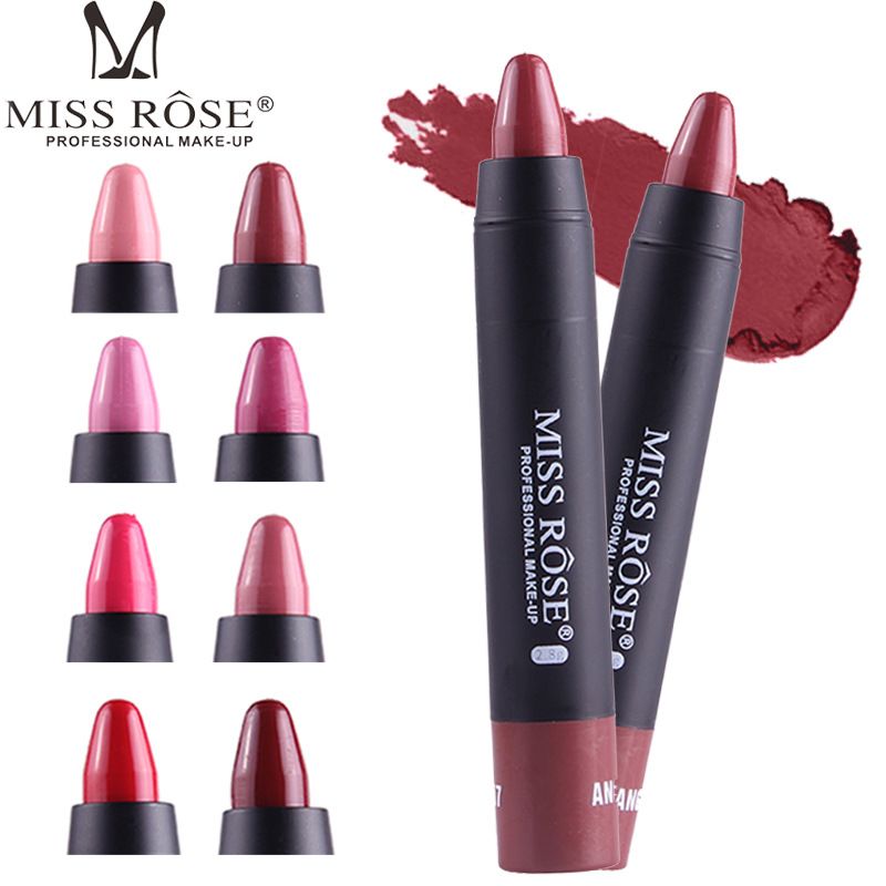

MISS ROSE Velvet Set Of Matte Lipsticks Waterproof Long-Lasting Lip Pencil Cosmetics Woman Permanent Lipstick Magic Makeup 16pcs/lot Drop, As picture shown