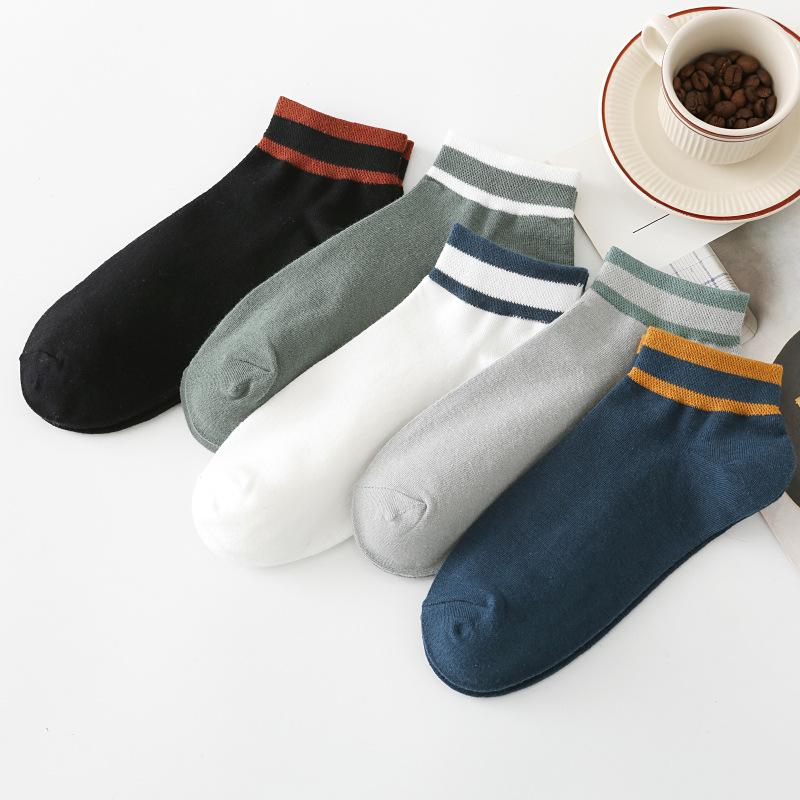 

Men's Socks Men Sock Striped Unisex Solid Casual Short Adult Cotton Spring Summer Thin Black Soft Comfort Fashion Trend Sokken