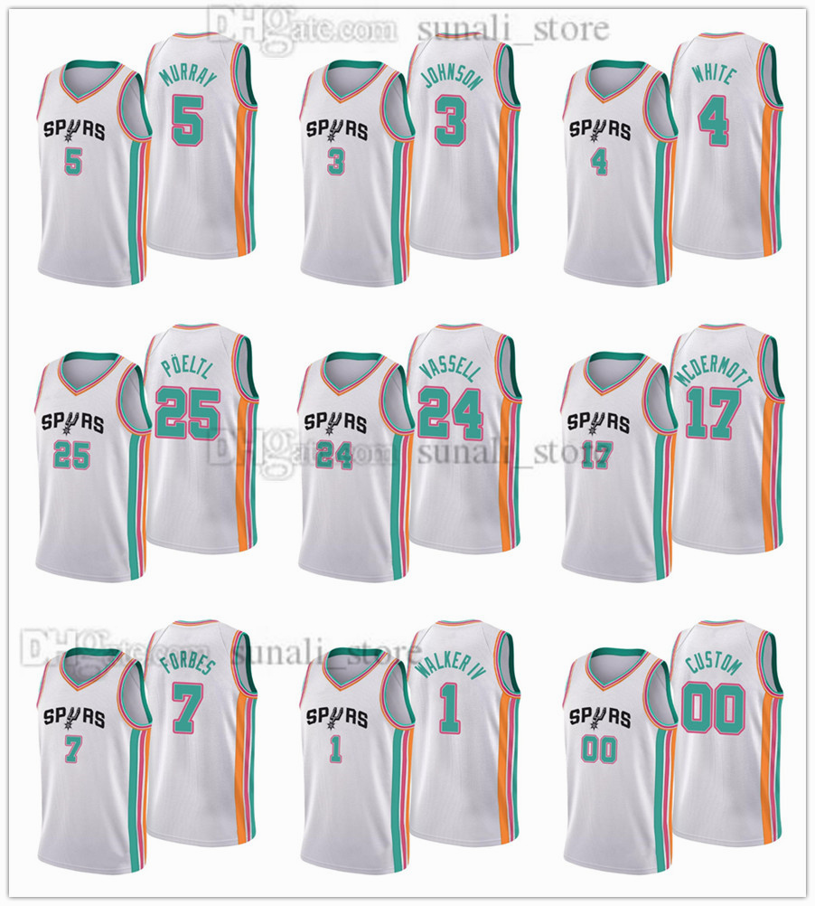 

75th Anniversary 2021-22 City Basketball Jersey Derrick White Doug Dejounte Murray McDermott Jakob Poeltl Devin Vassell Lonnie Walker IV Bryn Forbes Keldon Johnson