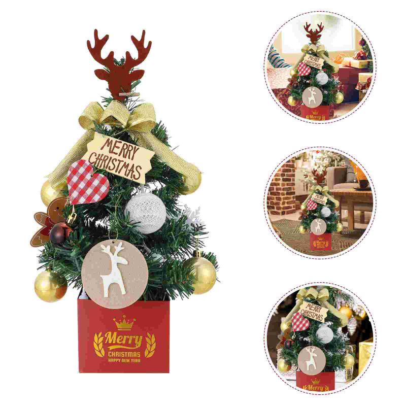 

Christmas Decorations 1pc Lovely Mini Tree Desktop Glowing