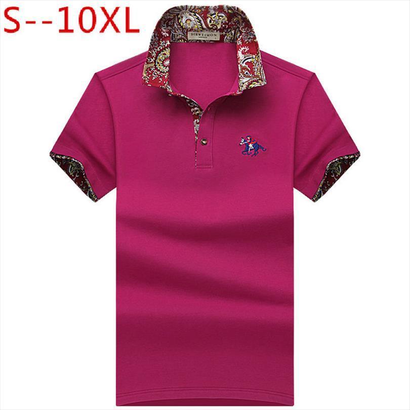 

fashion shirt loose short sleeve mens polos comfortable plus size 6xl 7xl 8xl 9xl 10xl, White;black