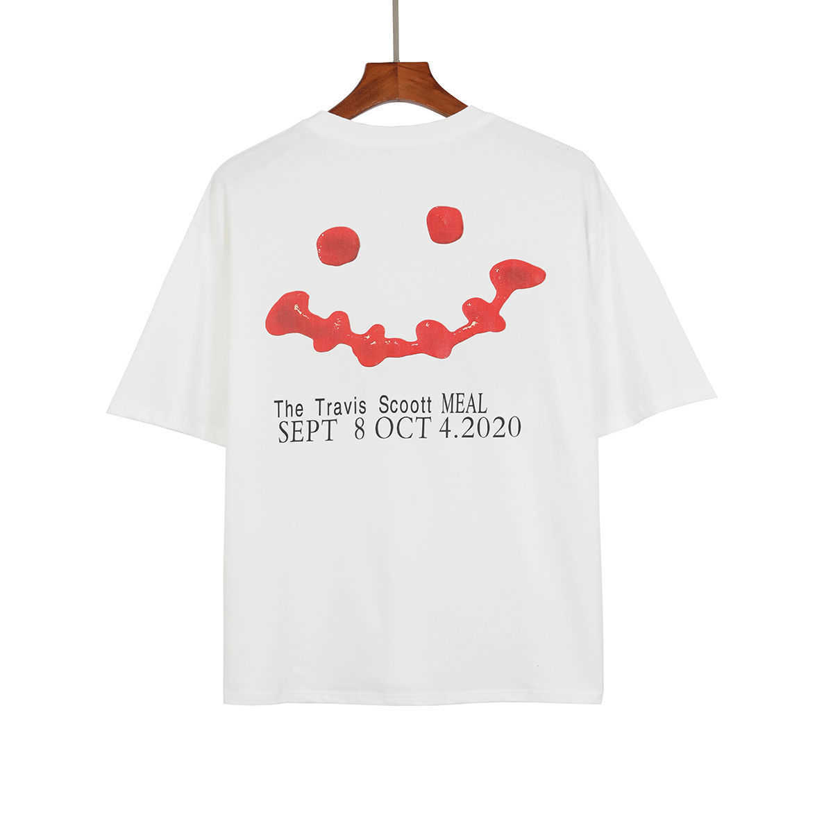 

Travis Scott McDonald' co branded McDonald' cpfm loose ketchup printed short sleeve T-shirt, White