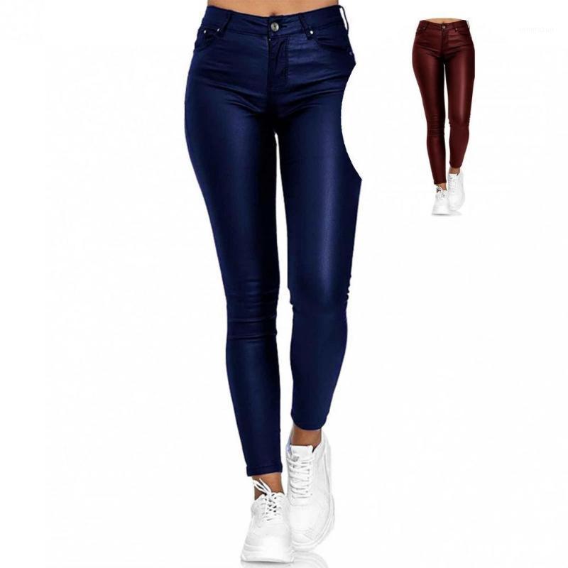 

Women's Pants & Capris All Match Sexy Faux Leather Female Soft Trousers Stretch For Dating, Black;white