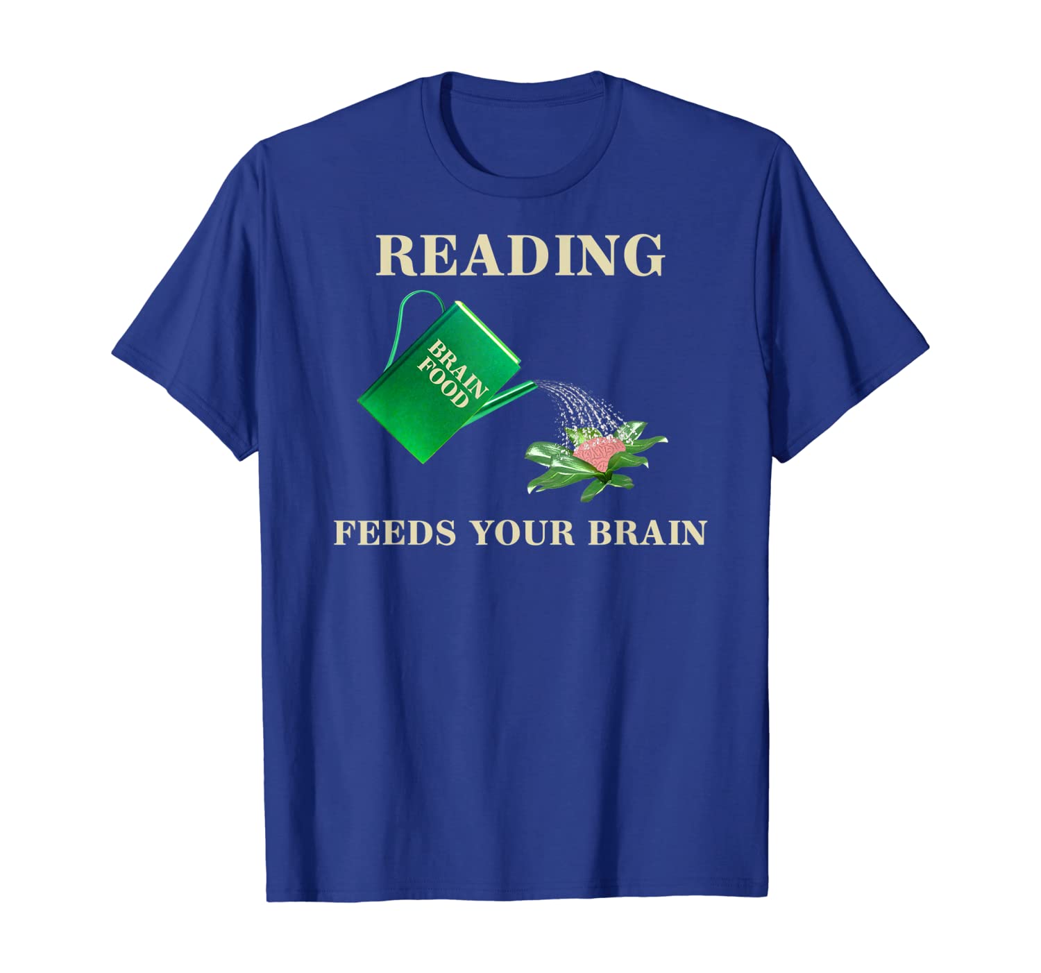 

Teacher Reading Feeds Your Brain Read T-Shirt, White;black