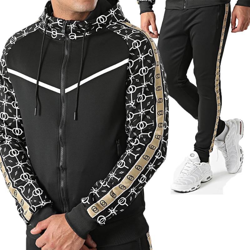 

Men's Tracksuits Activewear Full Zipper Warm Sportswear Fashion Sports Suit Casual Long Sleeve Jacket Suitable For Outdoor, Black