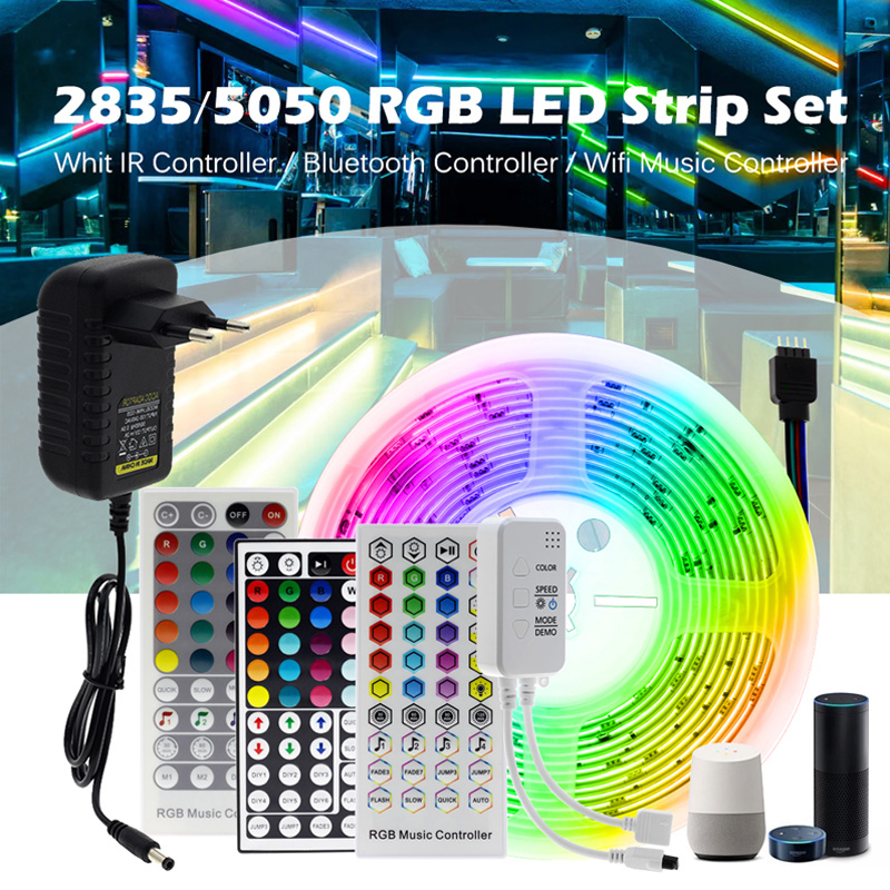

LED Strip Light RGB 5M 10M 20M Tuya Smart RGB Color Changeable Flexible LED Light Bluetooth Music Control RGB LED Tape