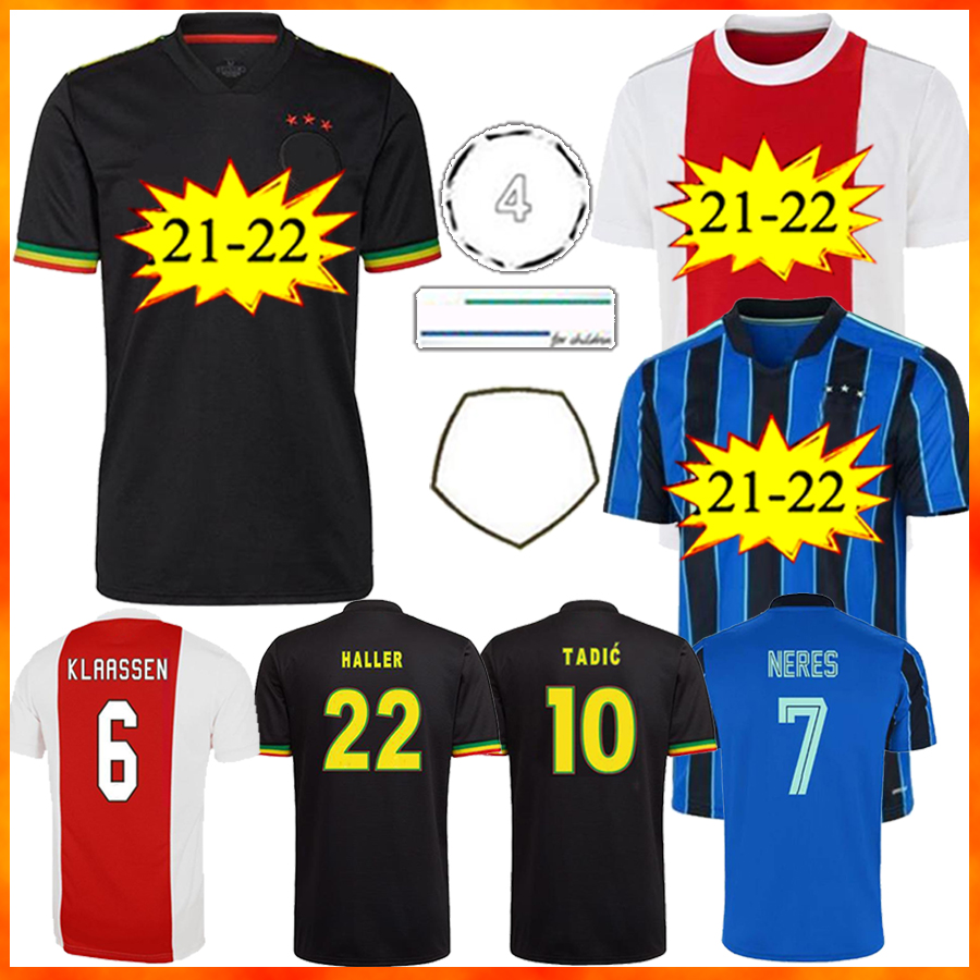 

21 22 top thai quality amsterdam soccer jerseys Bob Marley KUDUS ANTONY BLIND PROMES TADIC NERES CRUYFF 21/22 men kids kit full sets football shirt uniforms, 21/22 away