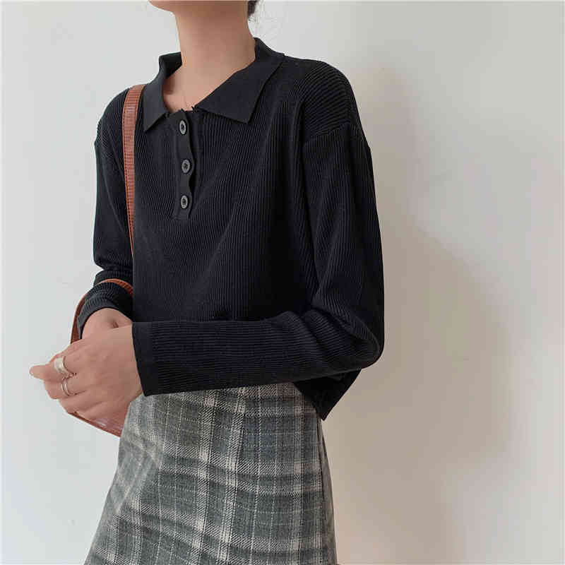 Film to knit winter sweater joker on easing the long-sleeved top coat female 210417Z