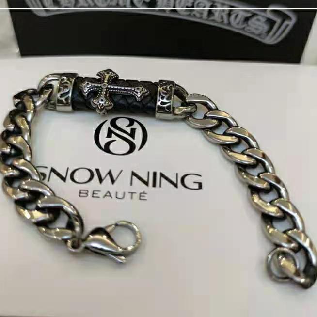 

Crosin New Unisex Chromehearts Fashion Style Jewelry Bracelet, Golden;silver