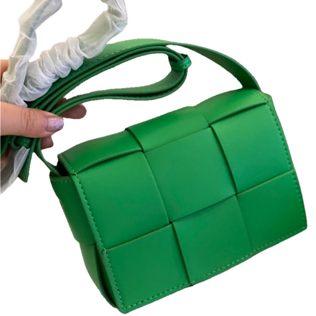 

Handmade Woven Square Green shoulder Bags women hand-knitted cassette padded crossbody bag Luxury Genuine Leather Ladies weave Handbags purse Fashion matte Flap, No bags