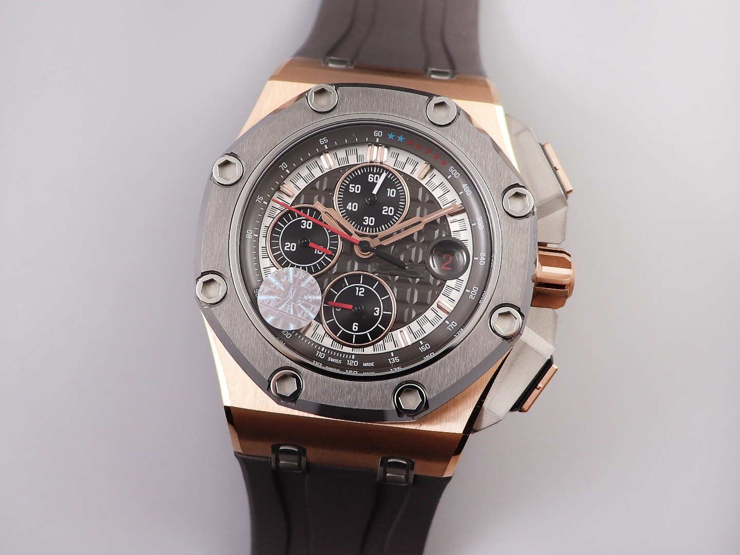 

JF high-end men's watch V2 titanium ceramic special material ring with 3126 automatic timing movement natural rubber strap sapphire mirror, As shown