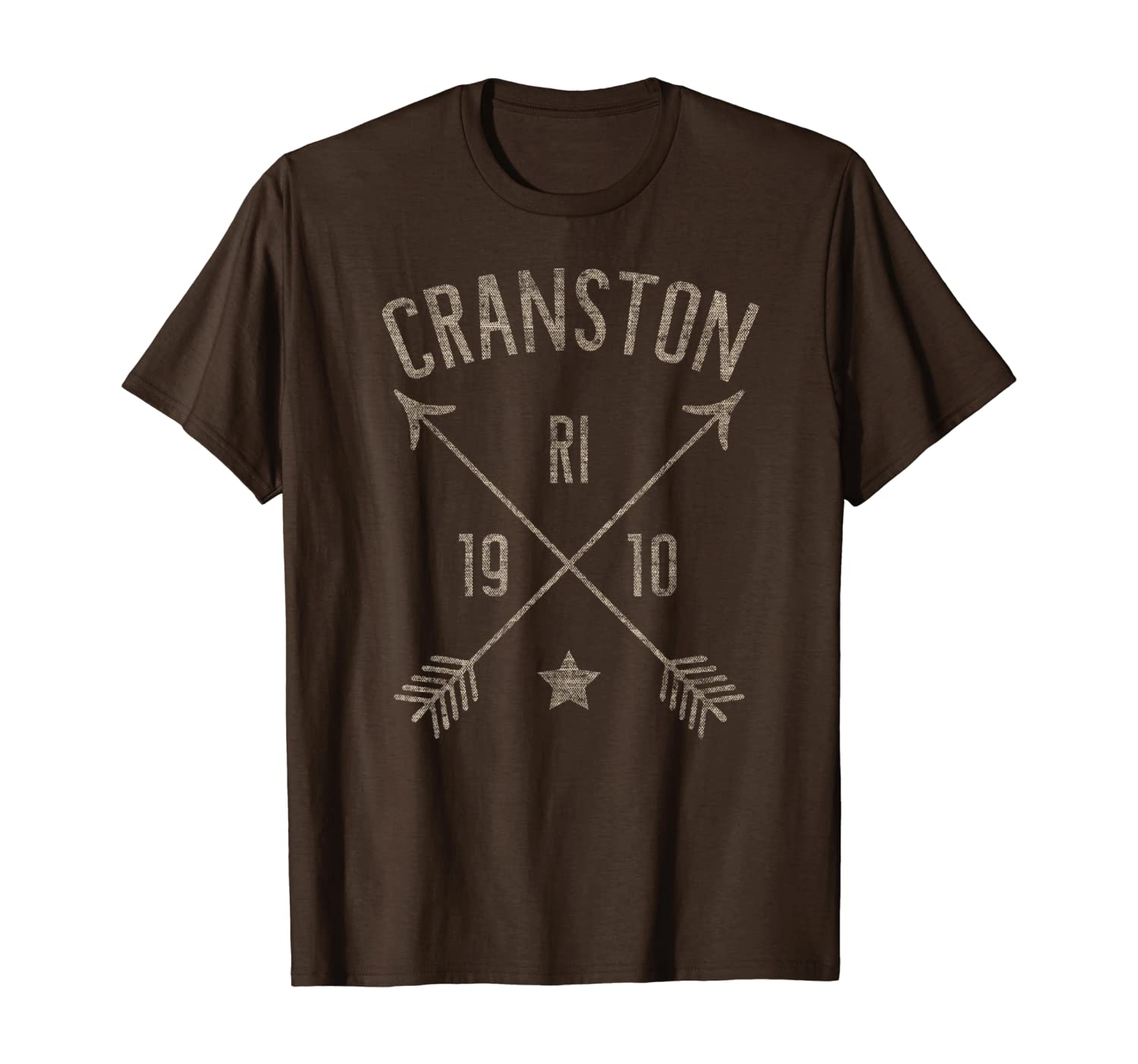 Cranston RI Distressed Boho Style Arrows Home City T-Shirt-image-711804307