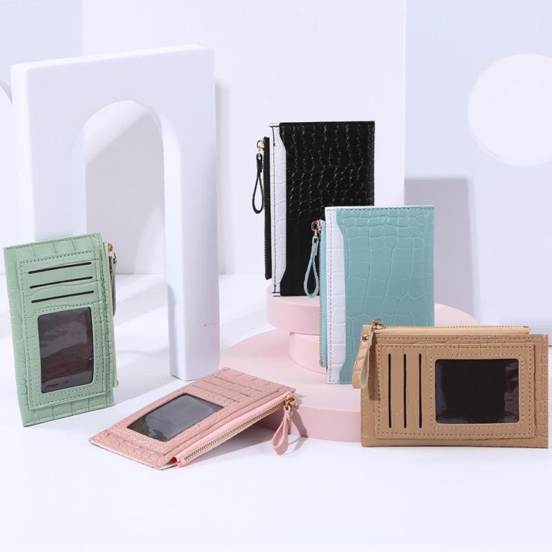 

Card Holders Temperament Elegant Lady Holder And Fashionable Coin Purse Multi-card Slot Crocodile Pattern, Black
