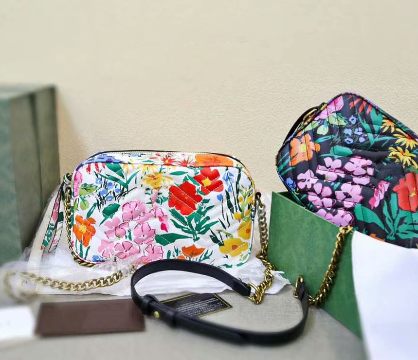 

Top Quality Handbags Wallet Leather Handbag Women Shoulder Bags Marmont Toiletry Pouch Camera Pocket Chain Messenger Bag Purse 25cm, Black