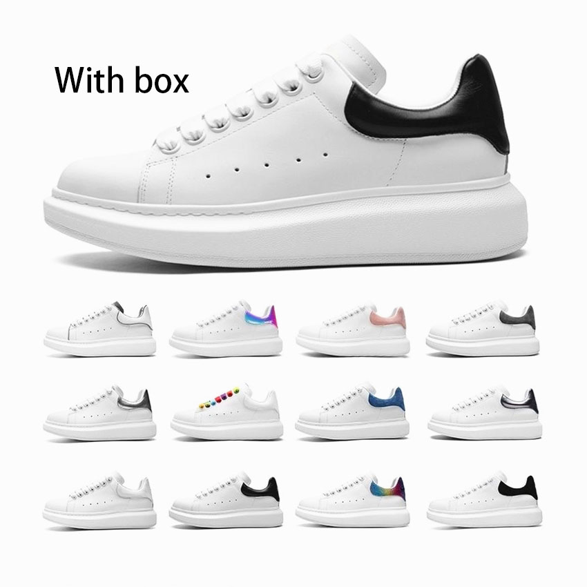 

Top quality Men women Dress Shoes casual Fashion Leather white black classic suede leathers platform sneakers size 35-45[with box]