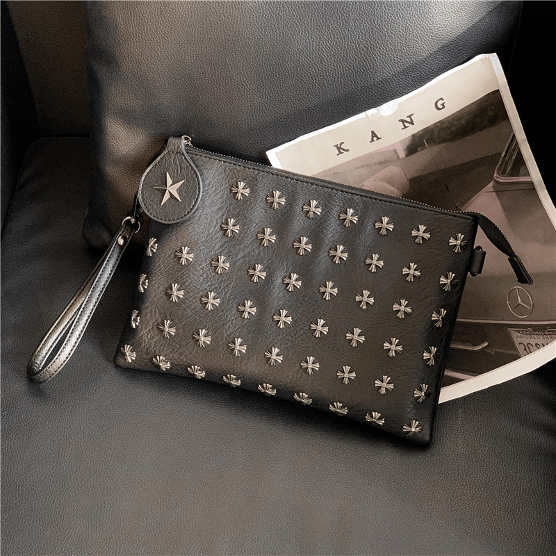 

wallet rivet hand bag high-capacity envelope personalized hand-held trendy man women's single shoulder diagonal, Red;black