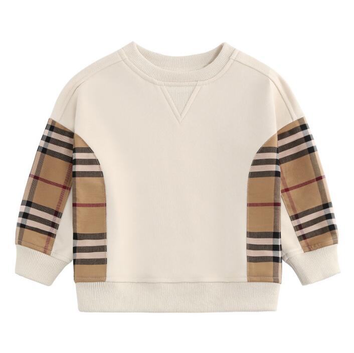 

Good Quality Boys Girls Sweaters Cotton Kids Long Sleeve Pullover Children Plaid Casual Sweatshirt Child Sweater, Khaki