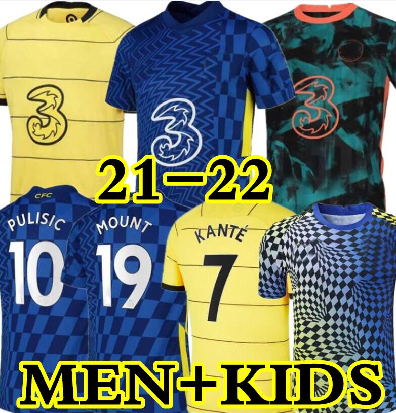 

21 22 CFC soccer jersey PULISIC ZIYECH HAVERTZ KANTE WERNER ABRAHAM CHILWELL MOUNT JORGINHO 2021 2022 Mendy football shirt home AWA fourth men + kids, Away adult