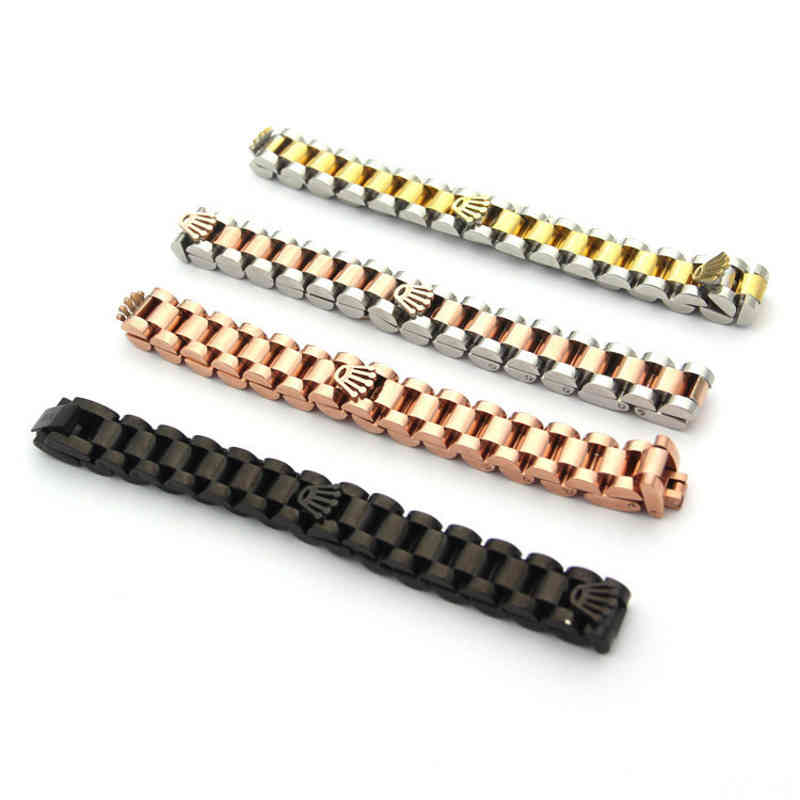 

Luxury Brand Crown Charm Bracelets Speedometer Men Women Titanium Steel Bracelet Link Chain Bangles Fashion Jewelry Gift, Golden;silver