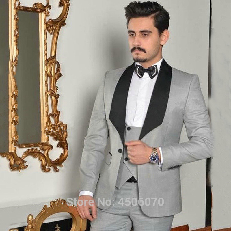

Men's Suits & Blazers Grey Mens Slim Fit Wedding Tuxedos Shawl Lapel Groom Wear Bridegroom Blazer Formal Prom Costume Homme Grooms, Beige