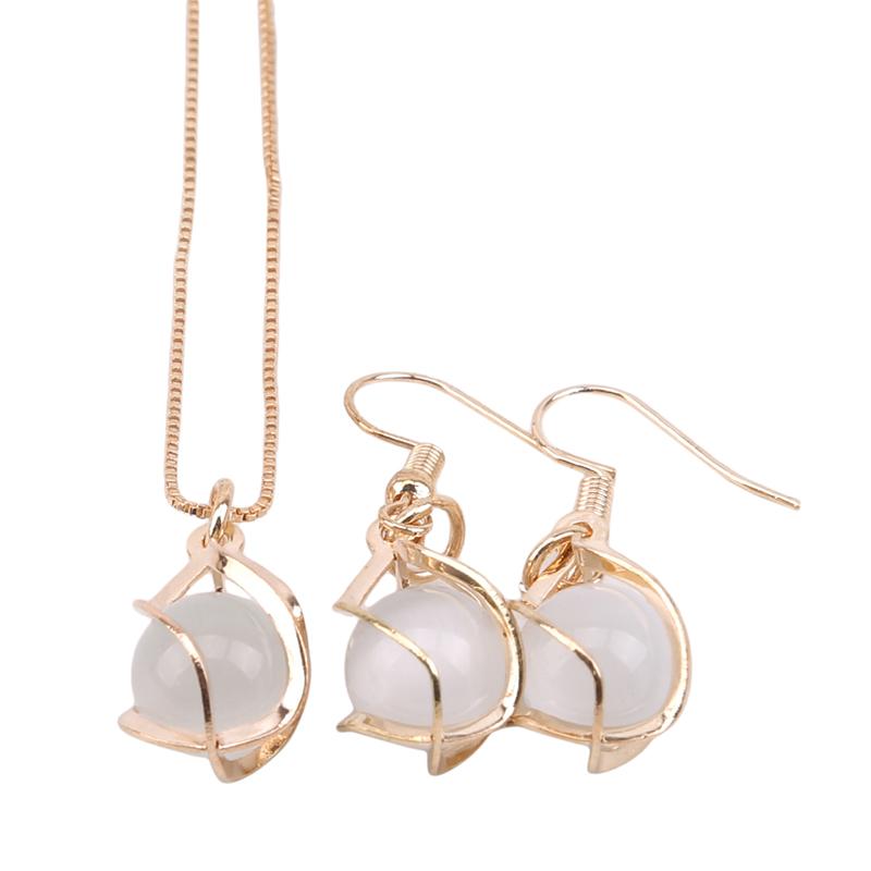 

Earrings & Necklace Trendy Jewelry Sets Wedding Silver Color Simulated Pearl Set Women Bijoux Collier Brincos