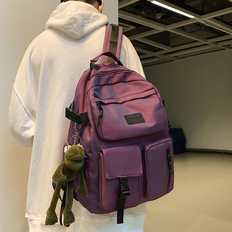 

Backpack Hocudo Fashion Women's Nylon Reflective Waterproof Large Capacity Anti Theft Schoolbag Suitable For, Black