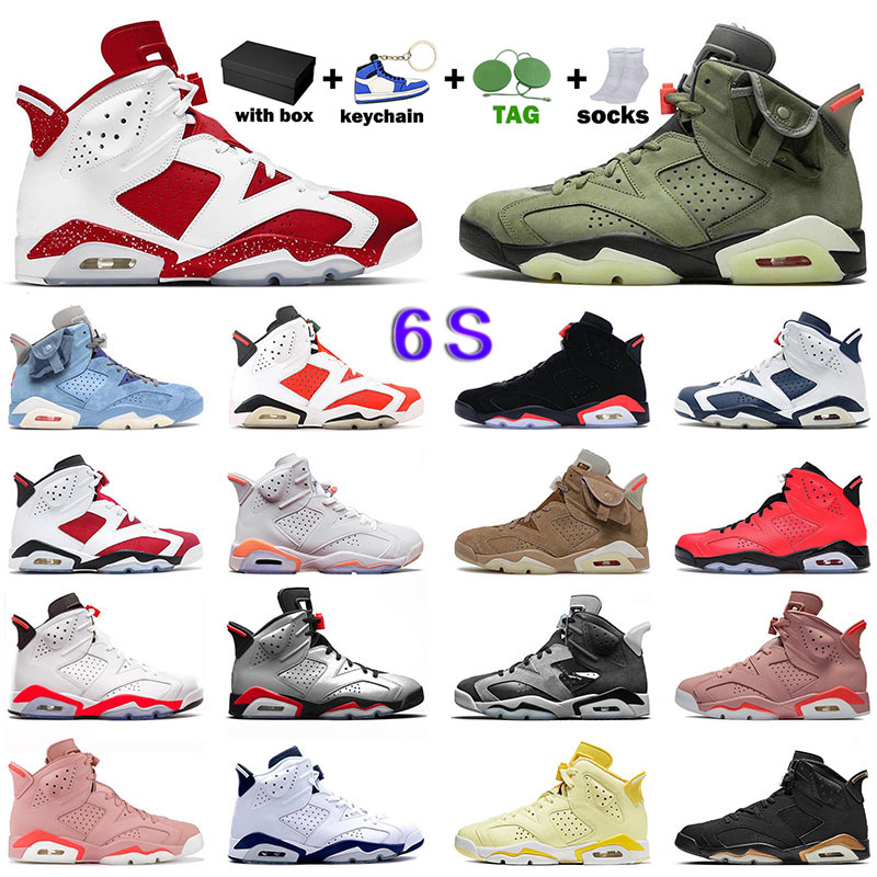 

[With Box] Mens Womens Jumpman 6 6s Basketball Shoes 2022 Newest Chinese Knotting Designer Outdoor Sports Sneakers Red Oreo Black Infrared Gatorade Designer Trainers, A01 40-47 red oreo