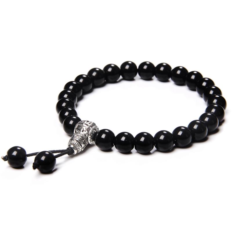 

Beaded, Strands 8mm Black Onyx Natural Stone Beads Bracelet Men Lapis Lazuli Tiger Eye Beaded Elastic Prayer Yoga Jewelry For Women