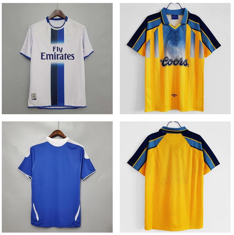 

CFC 2011 Retro Soccer Jersey Lampard Torres Drogba 11 12 13 Final 94 95 96 97 98 99 Football Shirts Camiseta CrespoMZA, Black;yellow