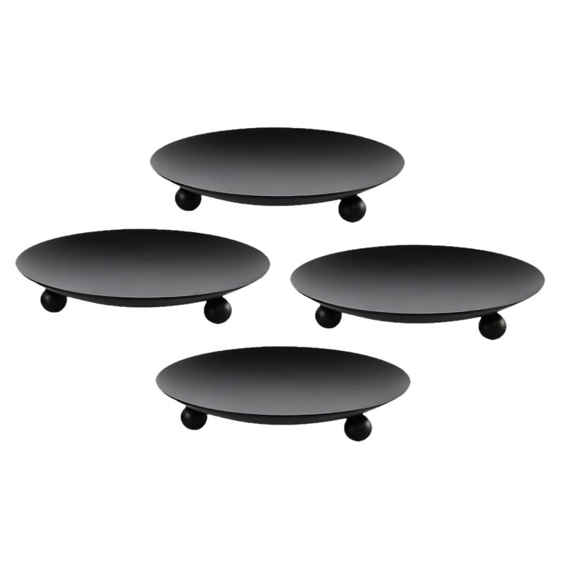 

Candle Holders 4pc Nordic Black Metal Candlestick Sculpture Iron Holder Decor Handmade Figurines Home Decoration Art Gift For Wedding YJ